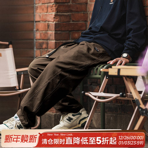 嘿马七作秋秋日系酵素洗做旧长裤