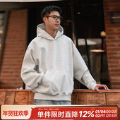 450g重磅嘿马七作美式 休闲上衣潮 套头连帽卫衣短款 复古春秋款 男士