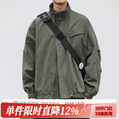 立领外套飞行休闲夹克男士 复古工装 宽松上衣潮 美式 嘿马七作春秋款