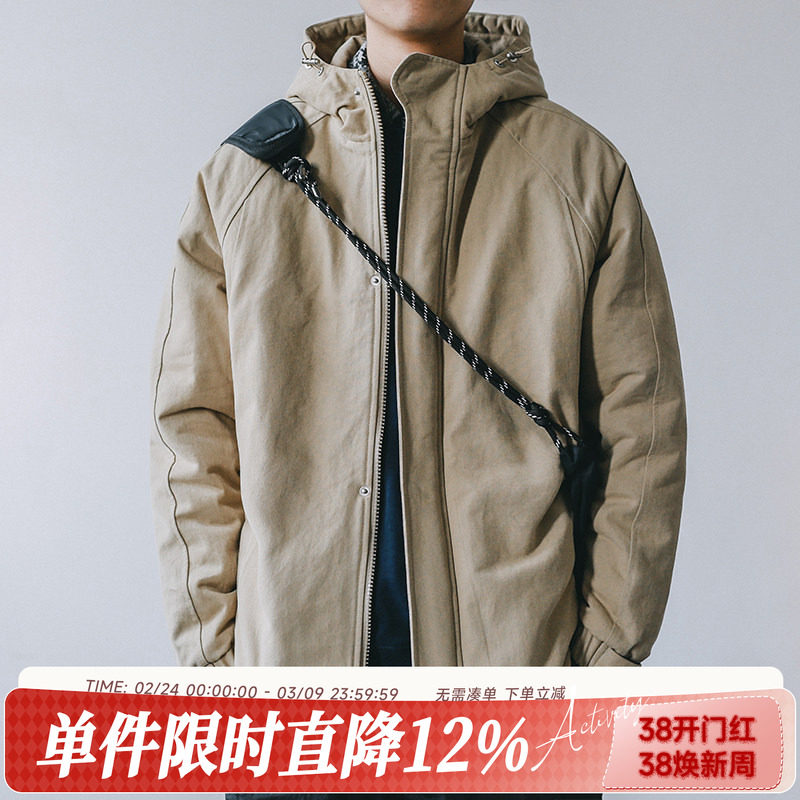 加厚HEEMKIZOO日系冬季保暖工装棉服男装潮休闲情侣新款棉衣外套