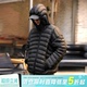 嘿马七作日系复古冬季 保暖连帽排骨羽绒服男宽松百搭休闲棉衣外套