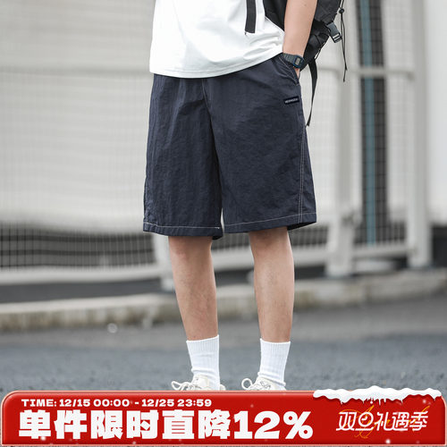 嘿马七作日系直筒五分休闲短裤