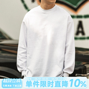 T恤圆领休闲打底衫 情侣潮 男长袖 300g精棉HEEMKIZOO原创日系春秋季