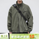立领外套飞行休闲夹克男士 复古工装 宽松上衣潮 美式 嘿马七作春秋款