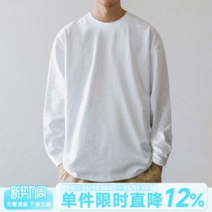 情侣打底衫 280gHEEMKIZOO原创日系复古春秋男士 T恤潮牌休闲长袖