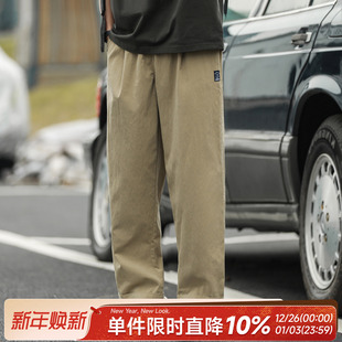 休闲宽松直筒裤 男生户外折边九分裤 子潮牌 款 嘿马七作日系复古夏季