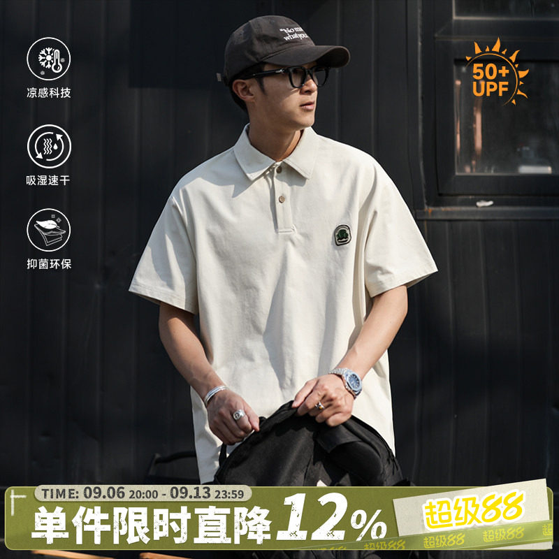 250g嘿马七作美式复古短袖polo衫图片