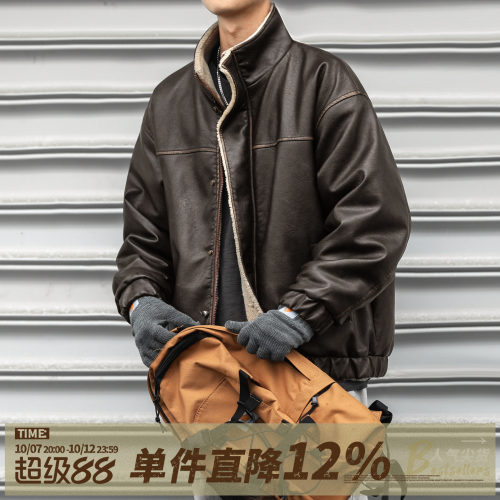 嘿马七作美式美拉德皮衣