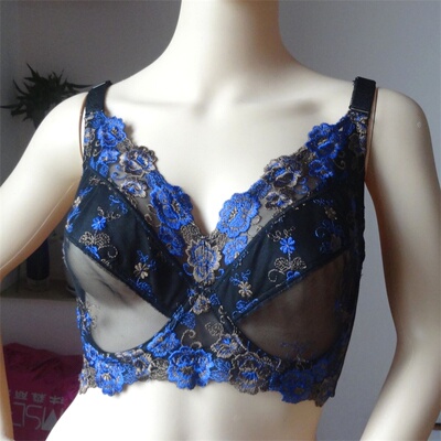 超薄款刺绣文胸有钢圈无海棉