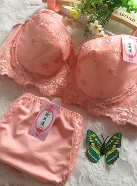 女大码文胸套装刺绣全包大罩杯薄内衣200斤调整型上托胸罩95E100F