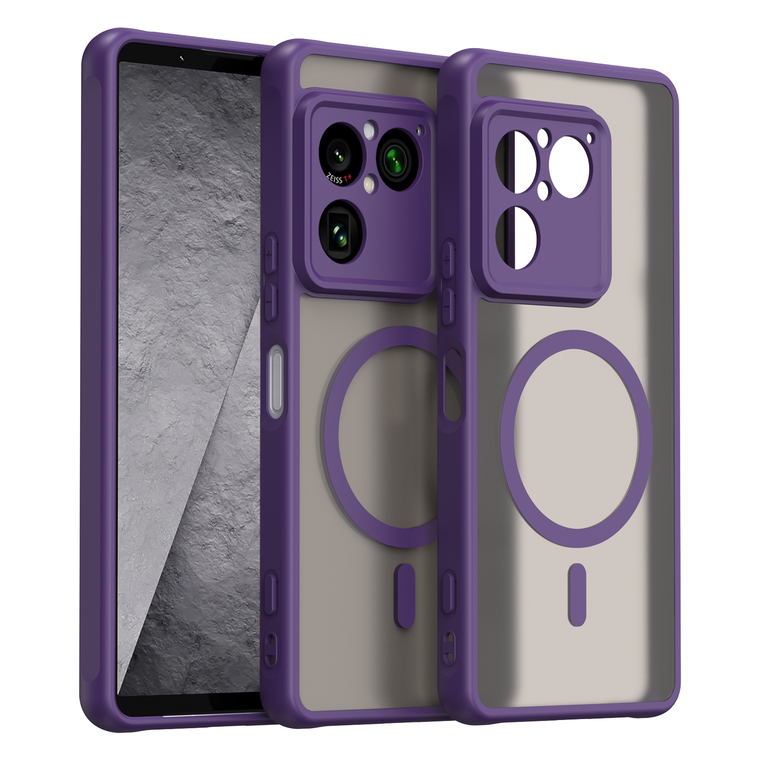 Polished Metal Frame Purple Transparent Sony Xperia Phone Case