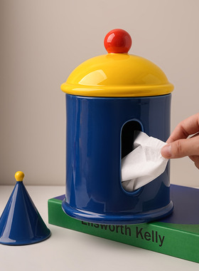 贝汉美创意多巴胺陶瓷纸巾盒家居客厅茶几软装摆件抽纸盒跨境热采