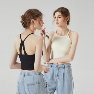 修身 流行款 露背性感美背小吊带 时尚 专柜条纹挂脖吊带女2026春夏季