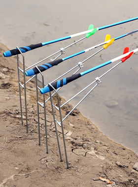 手海两用简易铁支架折叠炮台镀锌钓鱼竿支架海竿支架包邮买一送一