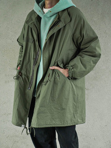 Indigohood经典复古M65Parka鱼尾大衣宽松罩衫风衣两件套棉衣双色