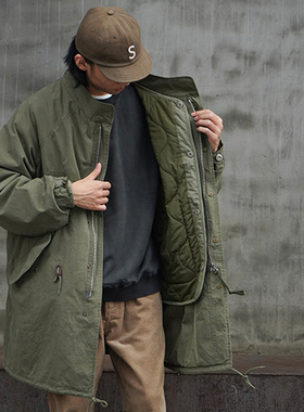 Indigohood经典复古M65Parka鱼尾派克大衣宽松罩衫风衣两件套棉衣