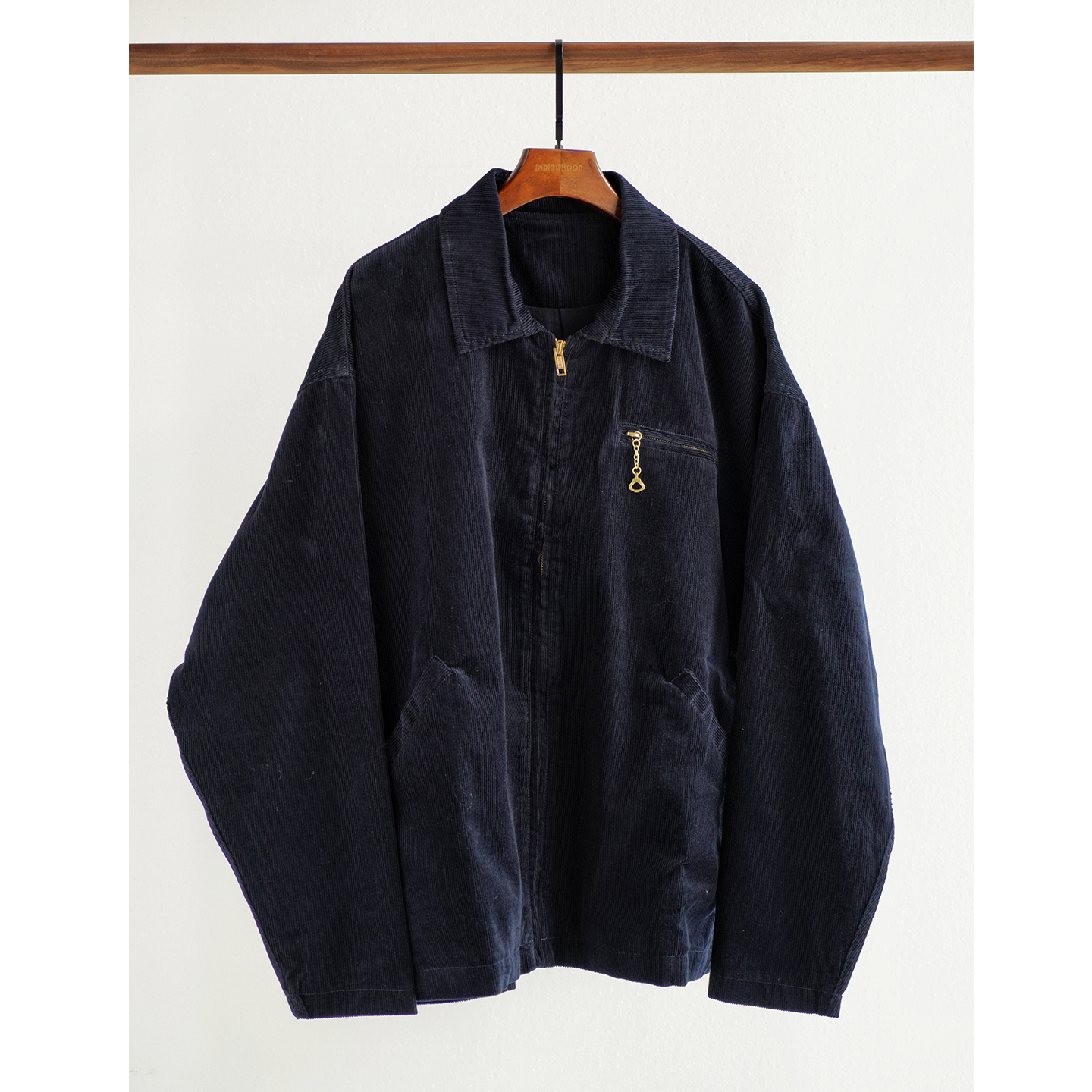 复古宽松灯芯绒哈灵顿夹克