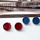 袖 现货英国TateossianRT冰糖纤维珐琅圆饼男士 衬衫 扣商务生日礼物