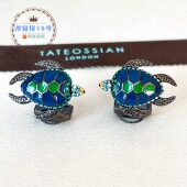 RT袖 扣 蓝色水晶珐琅海洋生物龟男士 现货英国Tateossian 衬衣袖 钉