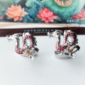 袖 现货英国TateossianRT限定款 水晶盘龙珐琅男士 扣商务生日送礼物