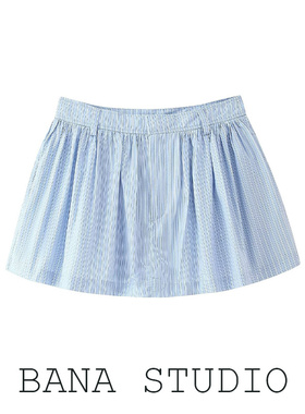 BANA西班牙外贸蓝色条纹短款裙裤女夏薄款小个子防走光内衬短裤子