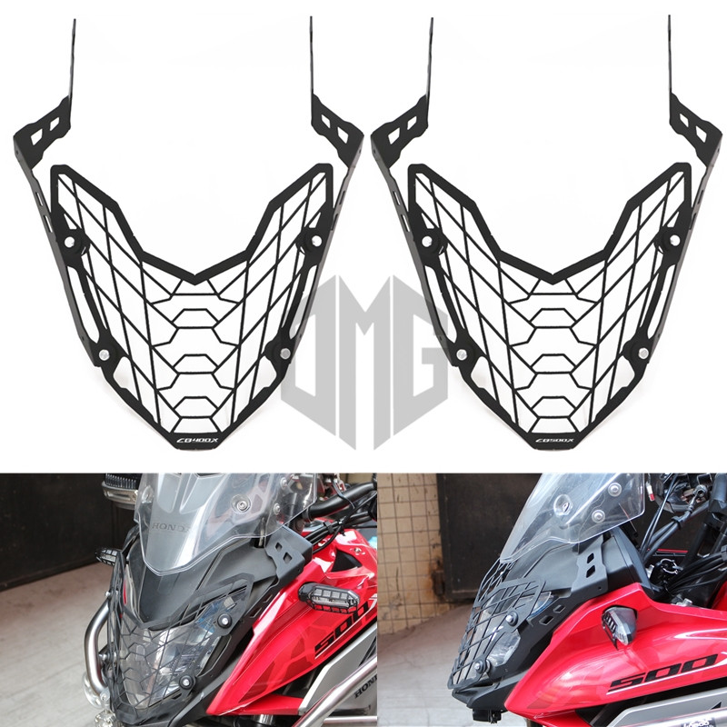 适用于本田CB400X CB500X 改装大灯保护网防护罩车灯护架快拆设计