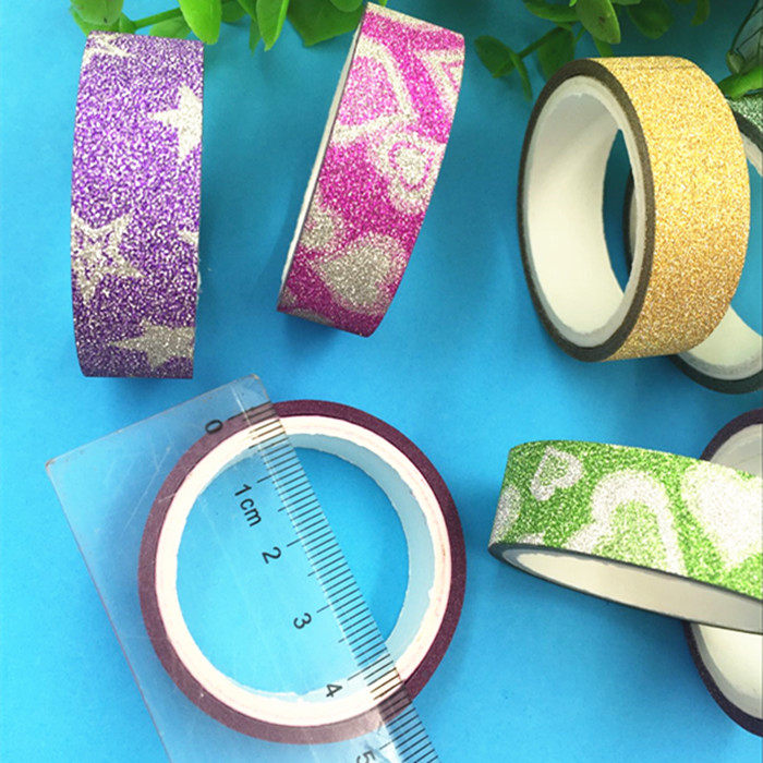 한국어 크리 에이 티브 DIY 골드 파우더 테이프 컬러 반짝이 테이프 DIY 수제 장식 스티커 10 색|양동이