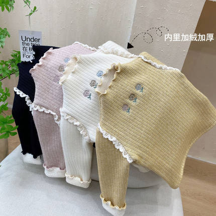 女童加绒毛衣打底衫冬季新款儿童女宝宝冬装半高领加厚保暖衫上衣