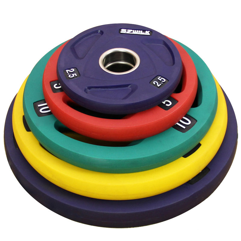 pu杠铃片哑铃彩色包胶健身配重块