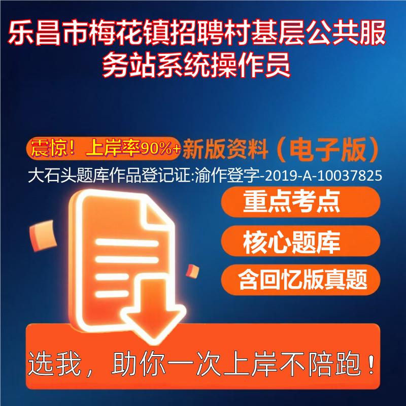 2025年乐昌市梅花镇招聘村基层公共服务站系统操作员公共基础知识职业能力测试考试真题资料大石头题库0909