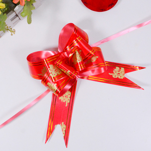 大号蝴蝶结手拉花婚车门把手后视镜扎花婚房楼梯扶手婚庆装饰彩带