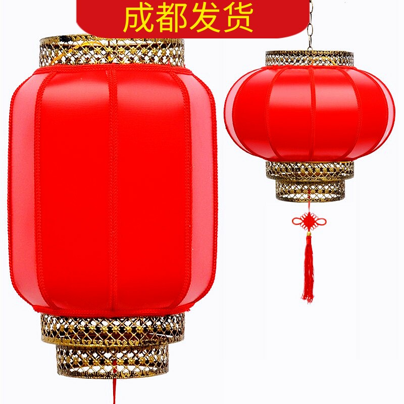 纯红色灯笼户外防水中式仿古装饰广告定做形状定制印字圆冬瓜宫灯