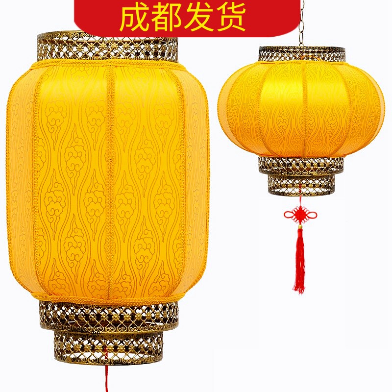 黄色祥云灯笼户外防水中式仿古复古装饰结婚宫灯广告定做印字灯罩