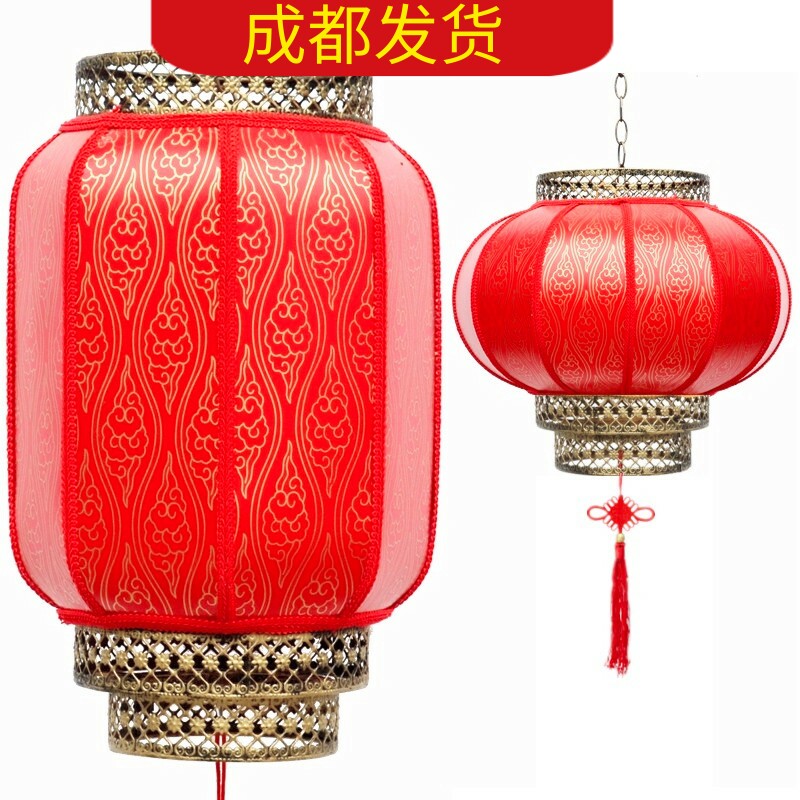 红色祥云灯笼复古发光灯罩户外防水室内防晒景区装饰山庄广场宫灯