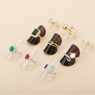 戒指片展示架简约首饰摆设陈列塑料片透明戒指托片陈列品拍照道具