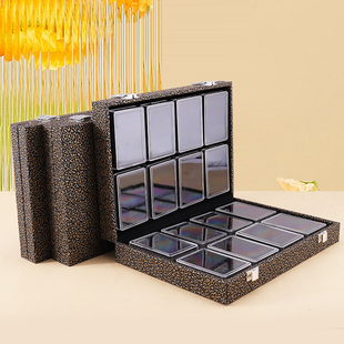 新款亚克力裸石盒托盘塑料宝石盒戒面首饰盒彩宝盒钻石展示箱子