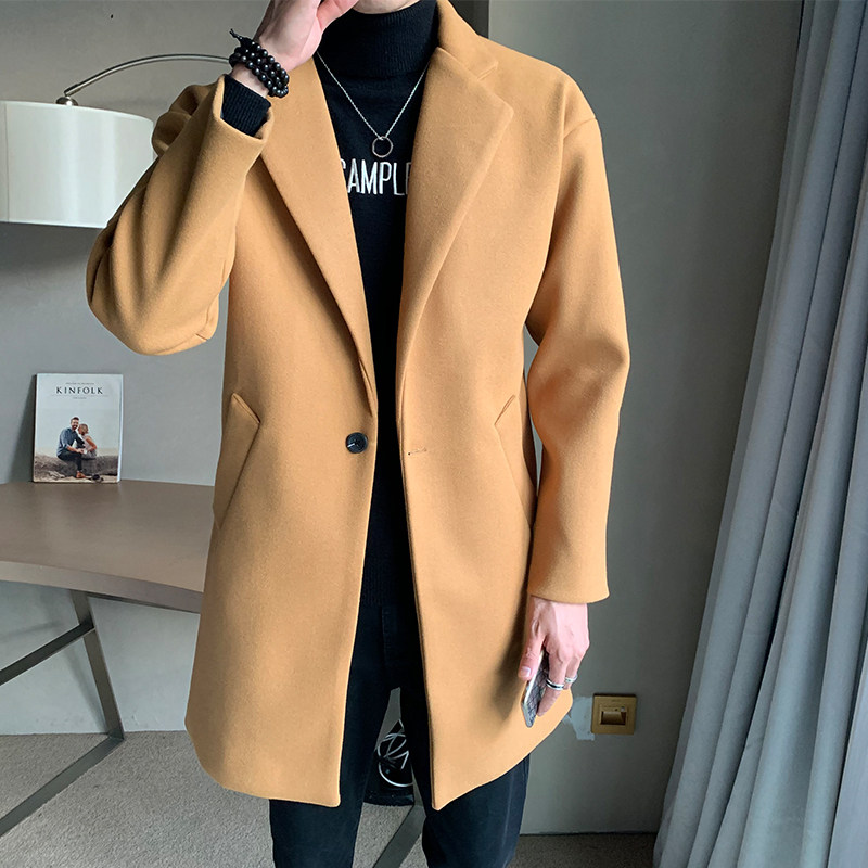 2020店主风冬装中长款呢大衣外套风衣男226-3-D21-P100不起球,男装毛呢大衣,星座226-3