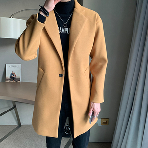 2020店主风冬装中长款呢大衣外套风衣男226-3-D21-P100不起球图片
