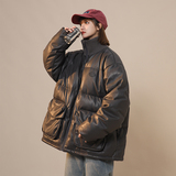 2023新款高品质PU皮棉衣中性罗文立领双口袋外套MY112-P165限238，男装棉衣，星座226-3