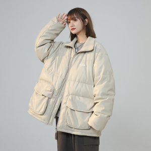 2023新款高品质PU皮棉衣中性罗文立领双口袋外套MY112-P165限228图片