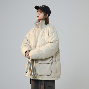 2023新款高品质PU皮棉衣中性罗文立领双口袋外套MY112-P165限238图片