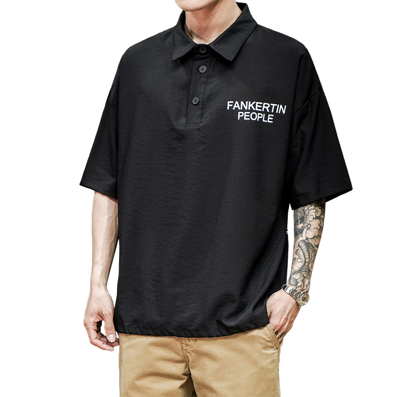 2021夏季新款黑墙日系大码短袖体恤Polo衫男226-3-622-P45,男装Polo衫,星座226-3