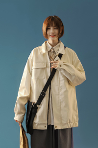 2021中性风款纯色休闲男宽松皮衣夹克外套226-3-PY08-P105控125图片