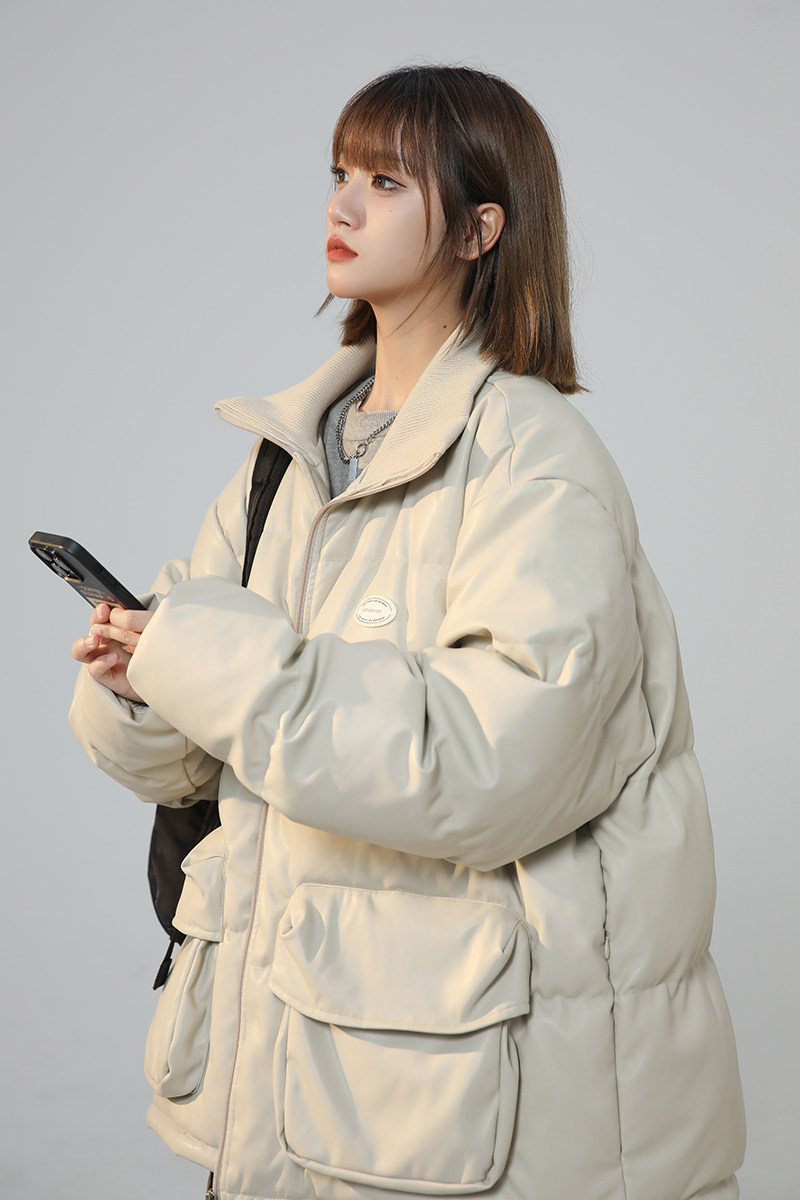 2023新款高品质PU皮棉衣中性罗文立领双口袋外套MY112-P165限238,男装棉衣,星座226-3