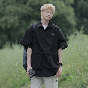 cityboy日系工装衬衫短袖T恤男Polo衫冰丝速干潮牌机能7七分袖夏图片