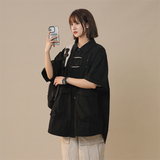 中性风复古立体多口袋工装短袖衬衫宽松情侣衬衣226-3-D1156-P45，男装衬衫，星座226-3