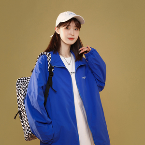 中性风秋装新款大码彩色外套夹克薄纯色宽松226-3-JK681-P50图片