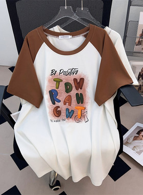 HELLOYY特肥特大码女装新款棉料短袖T