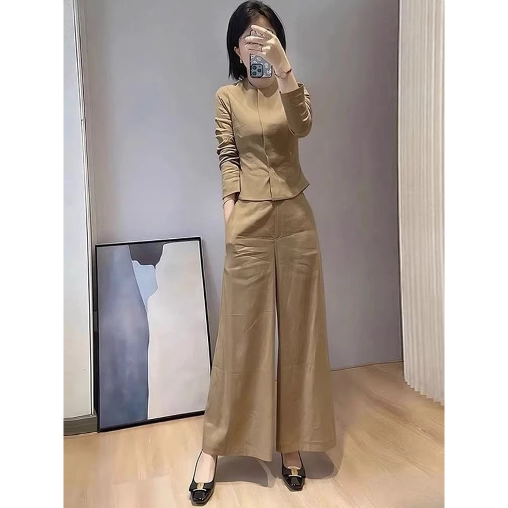 时尚高级感套装女春季新款洋气修身显瘦短款上衣休闲两件套潮