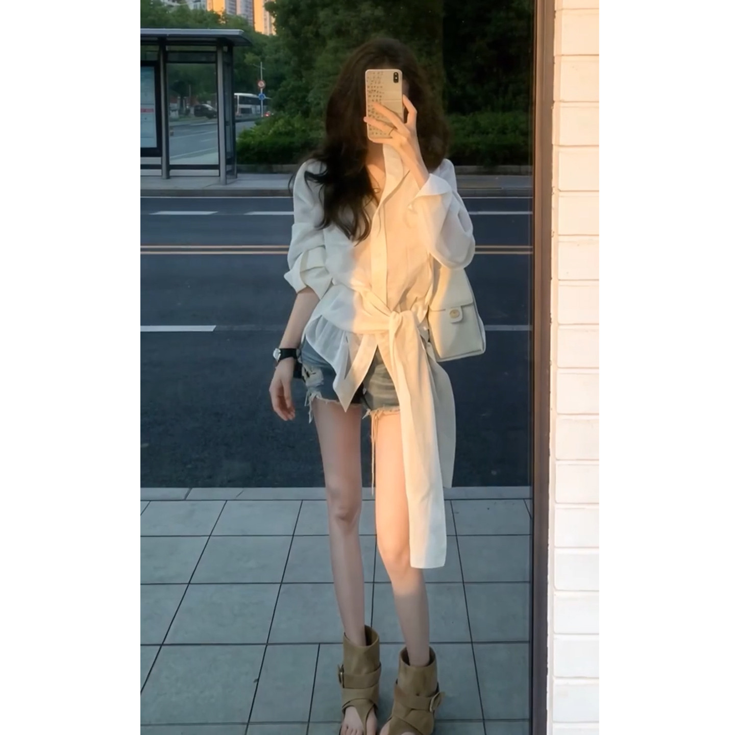 小个子白色衬衫女款2026新款春装宽松女士衬衣上衣外套设计感小众